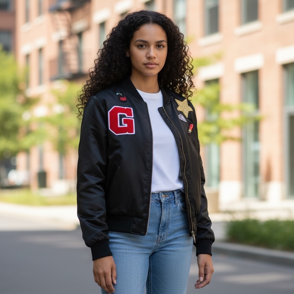 Guess Satin Bomber Jacket
